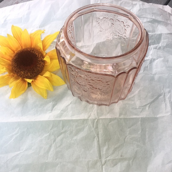 Vintage Anchor Hocking Mayfair pink rose cookie or biscuit Jar 1931-1937 - Picture 4 of 6
